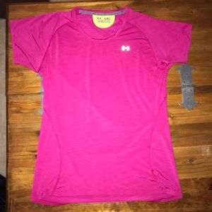 ❤️Under Armour Run Shirt Medium Pink Semi Fitted